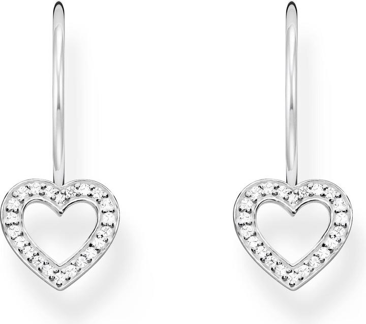 Actual product image Thomas Sabo Heart-shaped earrings with white silver stones (925 sterling silver)