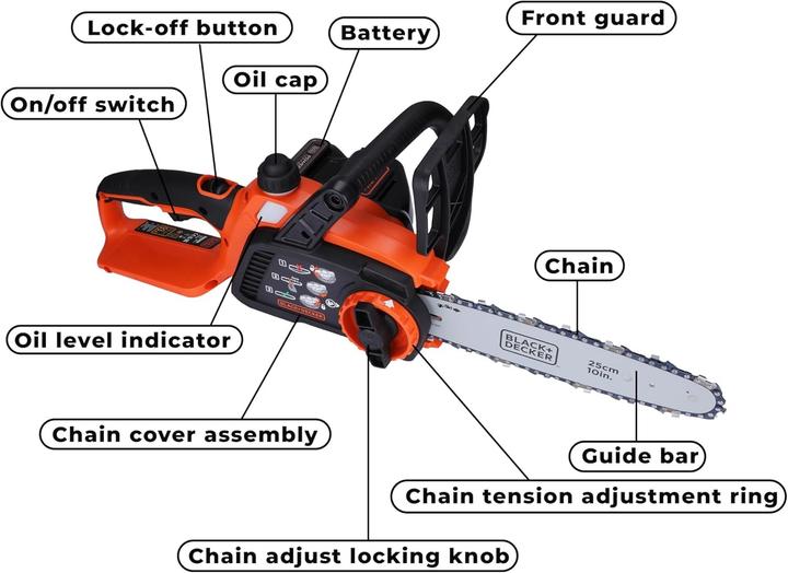 Image du produit Black & Decker Gkc1825l20 (Tronçonneuse à batterie)