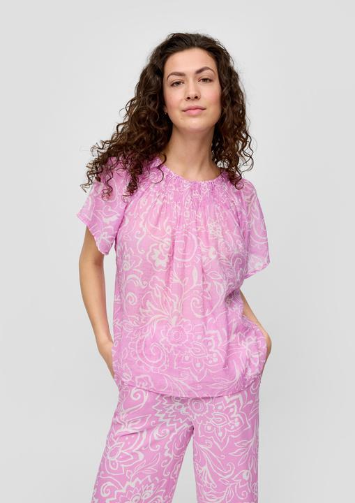 Immagine prodotto s.Oliver Bluse Gemusterte Bluse im Relaxed Fit mit Smok-Detail (34)
