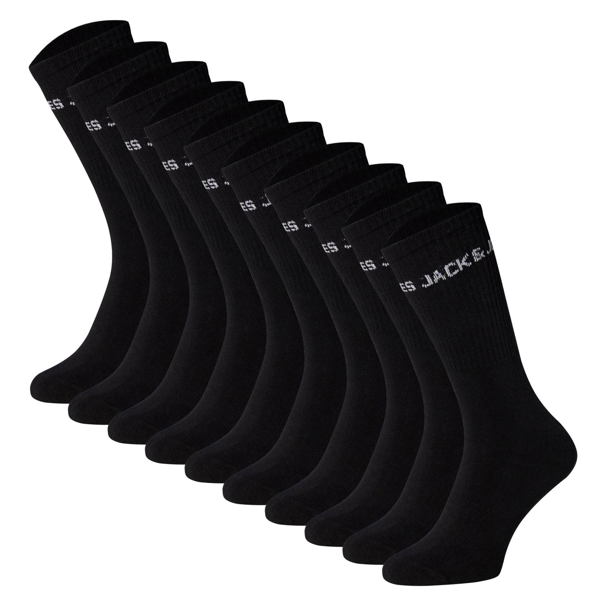 Jack & Jones, Unisex, Socken, Jacregen Tennis Socks 20 Pack Jnr Ln, Schwarz, (20er Pack, 38 - 43)