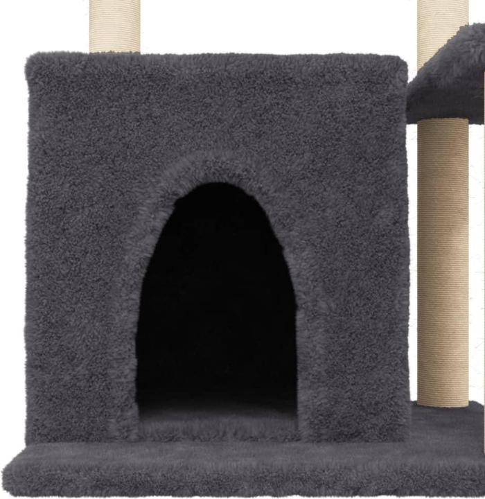 Immagine prodotto vidaXL Kratzbaum mit Sisal-Kratzsäulen Dunkelgrau 83 cm,Farbe (83 cm, Grigio scuro)