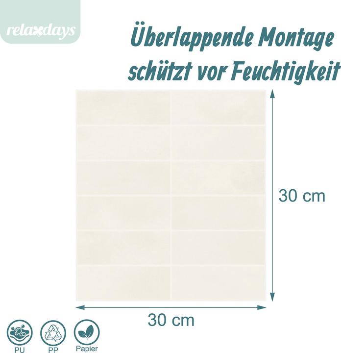 Image du produit Relaxdays dalles adhésives (30 x 30 cm)