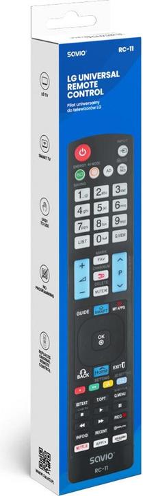Produktbild Savio RC-11 Fernbedienung IR Wireless TV Drucktasten (Universal Fernbedienung, Infrarot)