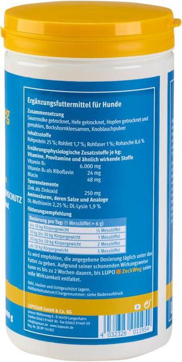 Produktbild Luposan Lupo ZeckWeg Pulver (1 Stk., 600 g)