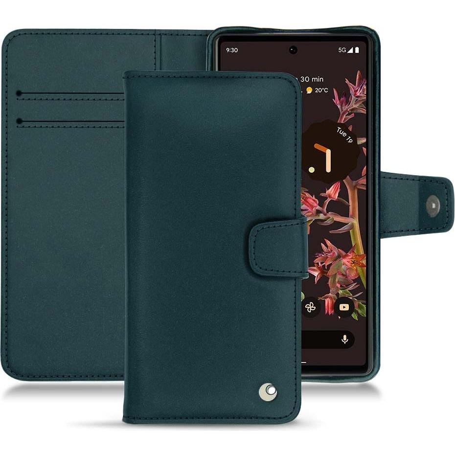 Noreve Lederschutzhülle Wallet (Google Pixel 6), Smartphone Hülle, Blau