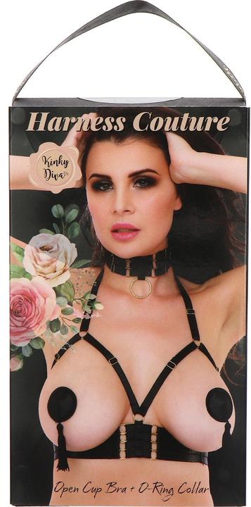 Produktbild Kinky Diva Open Cup Bra + O-Ring Collar (S)
