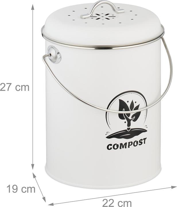 Produktbild Relaxdays Komposteimer mit Geruchsfilter 5,5 Liter (5.50 l)