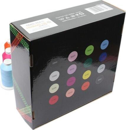 Image du produit Overlock Bauschgarn Nähgarn 16 x 1000m Box, Stärke 120, 100% Polyester (1000 m)