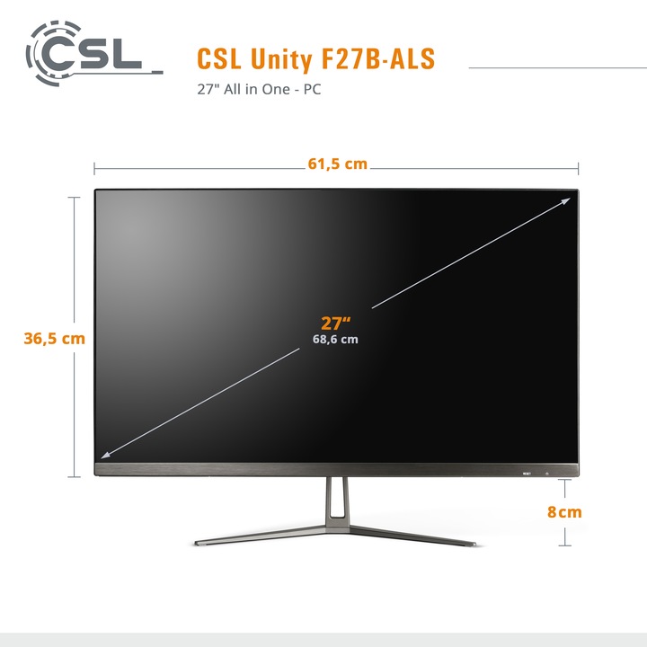 Produktbild CSL All-in-One-PC Unity F27B-ALS 256 GB 16 GB RAM Win 11 Home (16 GB, 256 GB, Intel UHD Graphics)