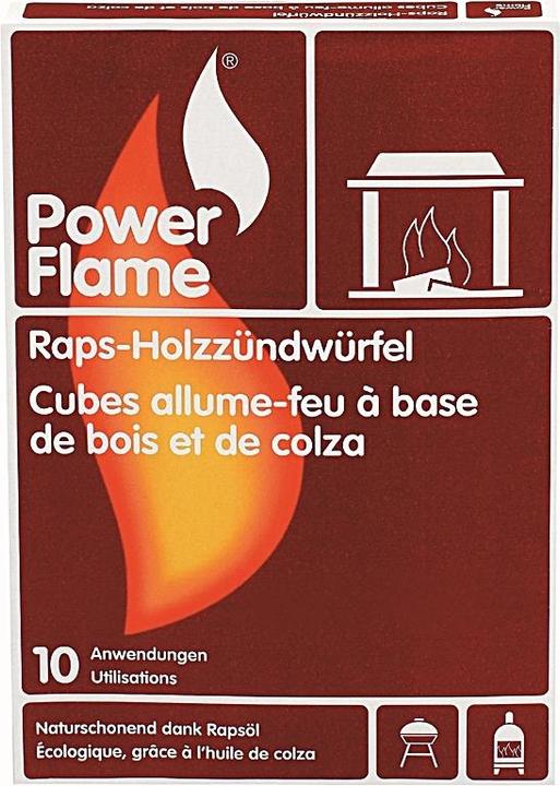 Actual product image Power Flame Rape wood fire cubes