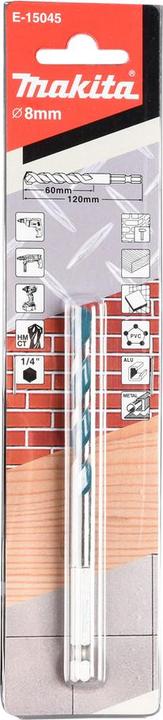Image du produit Makita E-15045 Perceuse multiple 1/4 8x120mm (8 millimètres)