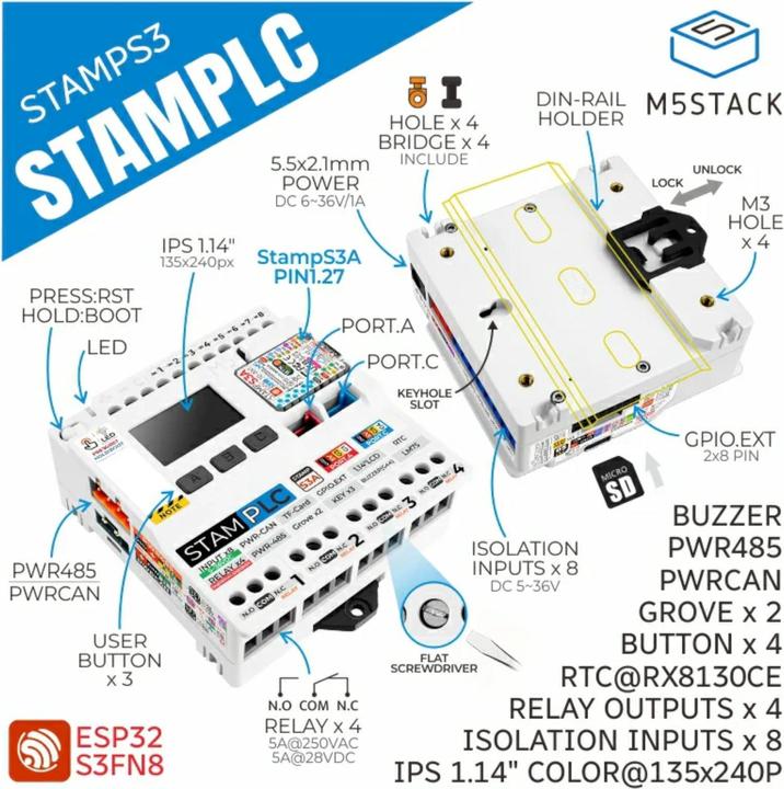 Actual product image M5Stack PLC Controller mit M5StampS3