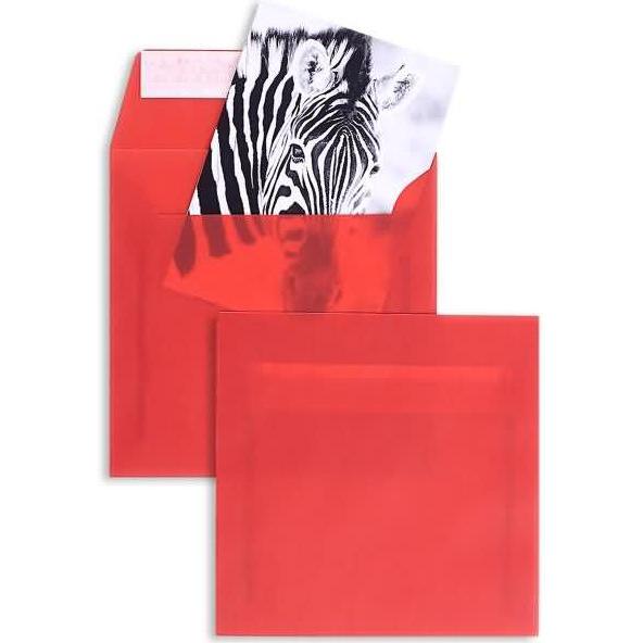Blanke, Briefumschlag, Briefumschläge Offset transparent 160x160mm 100g/qm HK VE=100 Stück intensivrot (100 x)