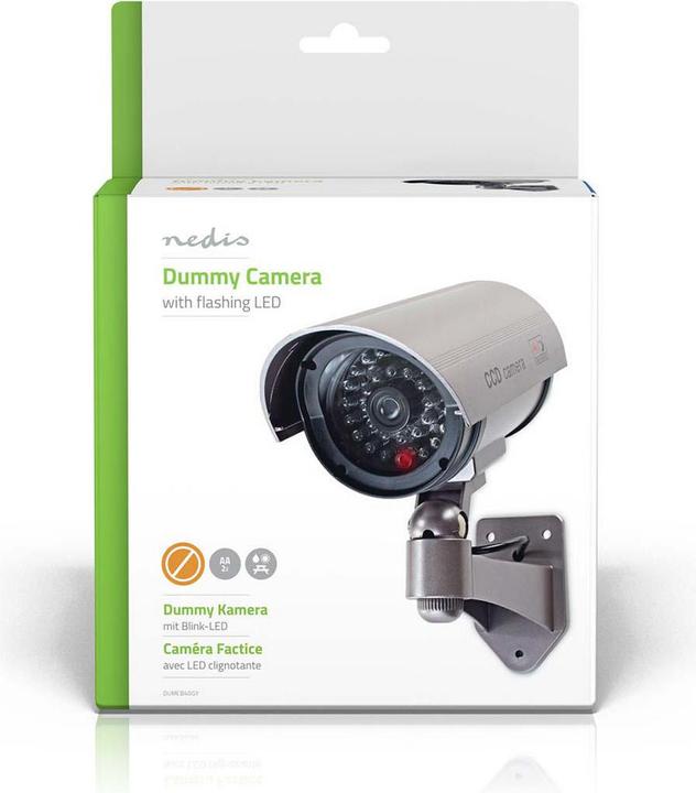 Produktbild Nedis Dummy-Überwachungskamera Kugel IP44 Batteriebetrieben Für den Aussenbereich inkl. Wandhalterung
