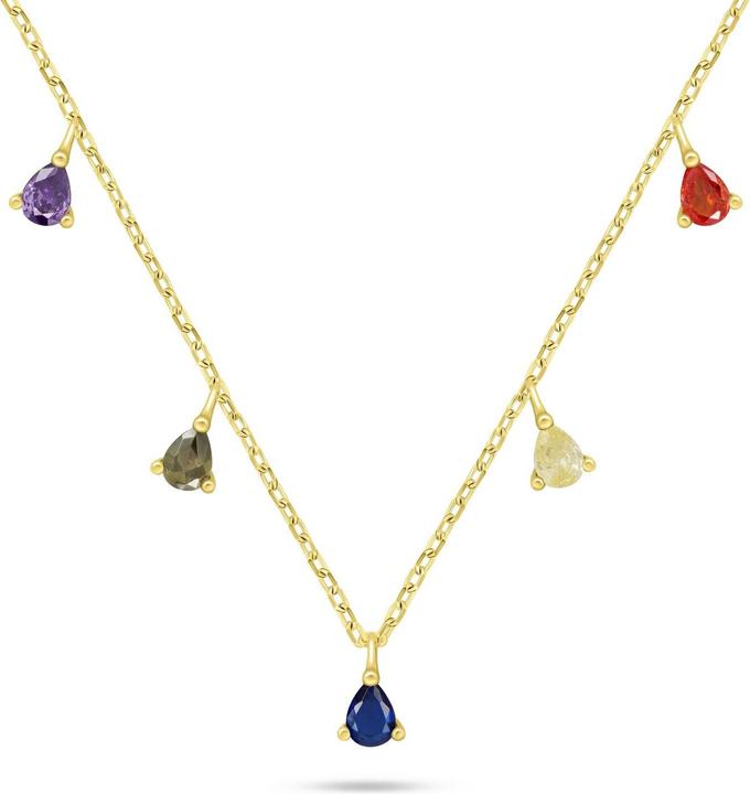 Immagine prodotto Brilio Argento - Collana placcata oro con zirconi colorati NCL137Y