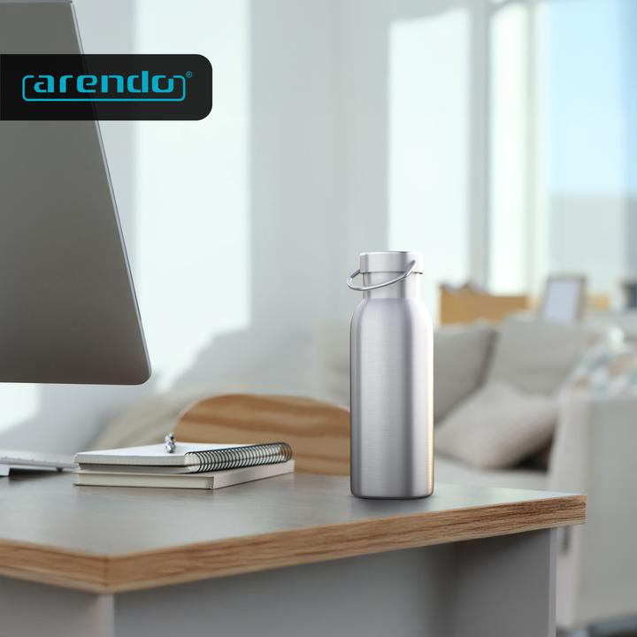Produktbild Arendo Thermosflasche 500ml, Isolierflasche Edelstahl, doppelwandig, Griff, Thermo Trinkflasche, BPA-frei (0.50 l)