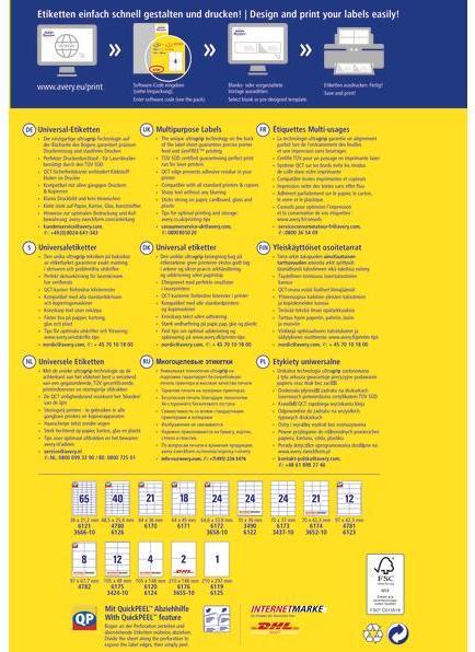 Image du produit Avery Étiquettes universelles