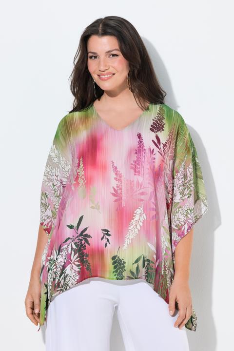 Produktbild Ulla Popken Chiffon-Bluse, doppellagig, V-Ausschnitt, oversized (54, 56)