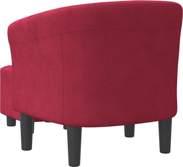 Produktbild VidaXL Clubsessel mit Fusshocker Weinrot Samt,Farbe