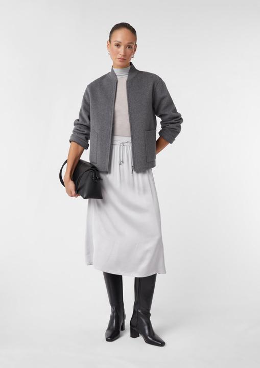 Produktbild Comma Rock Midirock aus Satin mit Elastikbund und Bindeband (40)