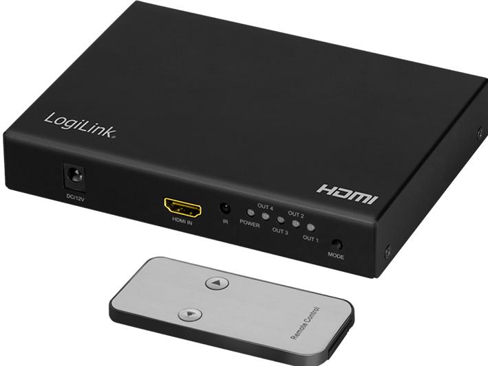 Actual product image LogiLink HDMI video wall processor, 2x2 port, 4K/60 Hz, HDR, RC