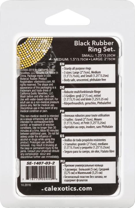 Produktbild CalExotics Black Rubber Ring Set (5.10 cm)