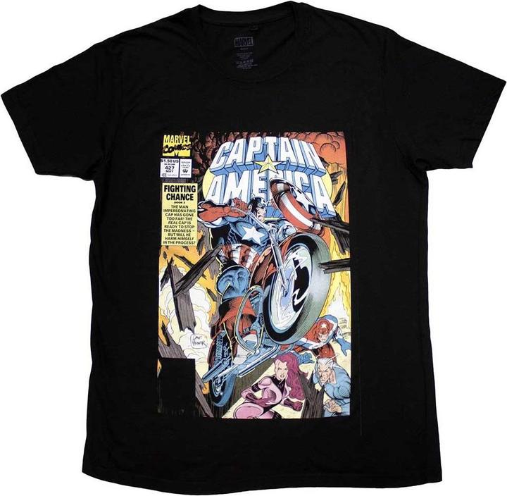 Immagine prodotto Captain America Wheel Comic Cover Maglietta Adulto Unisex (L)