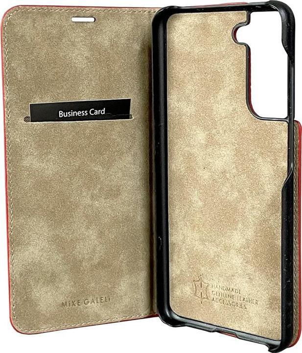Actual product image Mike Galeli Book cover genuine leather Marc swiss red (Samsung Galaxy S21 FE)