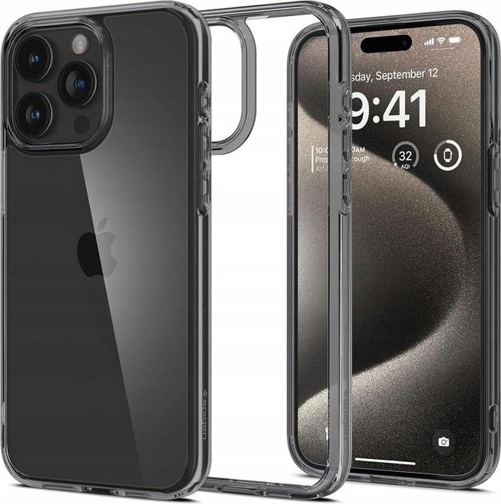 Actual product image Spigen Ultra Hybrid case for iPhone 15 Pro - transparent gray (Apple iPhone 15 Pro)