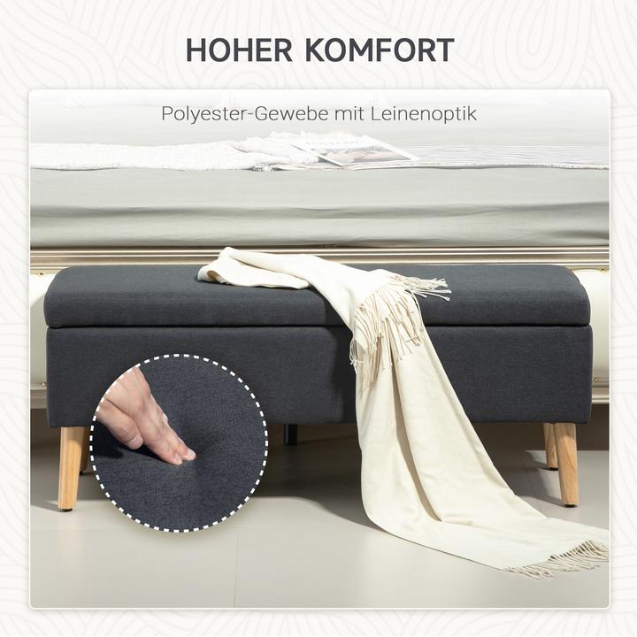 Produktbild Homcom Sitzbank Polyester, Kautschukholz Dunkelgrau (39 cm)