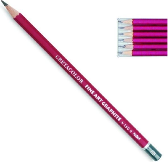 Actual product image Cretacolor Brevillier's CLEOS Fine Art Graphite break-resistant graphite pencils 6 pieces (8B, HB, 4B, 2B, 6B, 2H, 6 x)