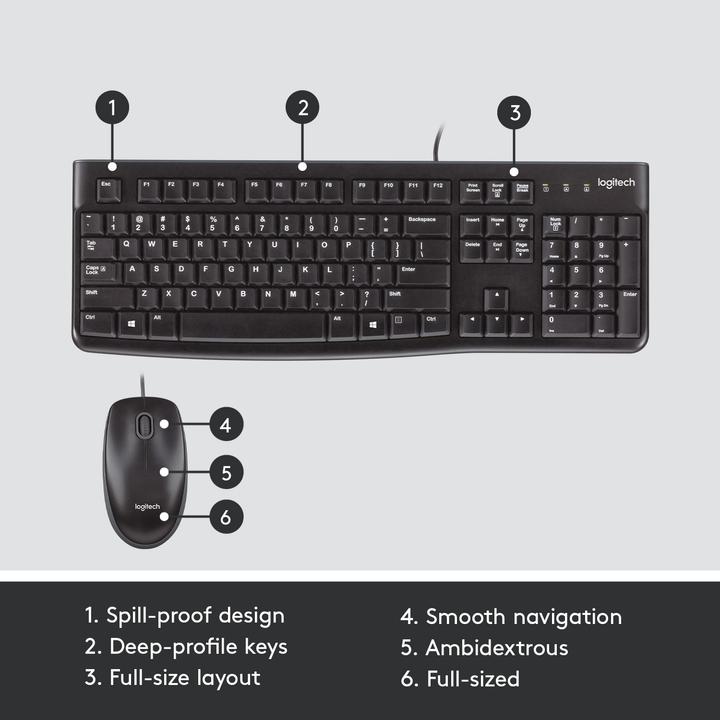 Immagine prodotto Logitech Mk120 (CH, Cablato)