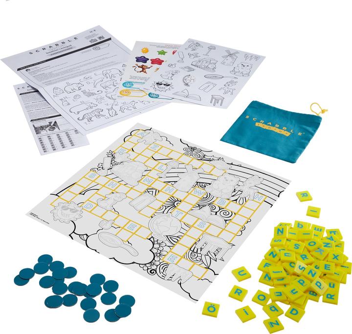 Image du produit Mattel Games Scrabble Junior, un jeu éducatif et créatif (F) (Turc, Français, Norvégien, Grec, Russe, Danois, Suédois, Portugais, Anglais)