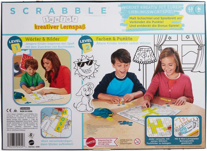 Image du produit Mattel Games Scrabble Junior, un jeu éducatif et créatif (F) (Turc, Français, Norvégien, Grec, Russe, Danois, Suédois, Portugais, Anglais)