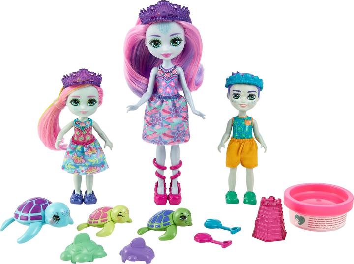 Actual product image Enchantimals Ocean Kingdom Tinsley Turtle Family Dolls