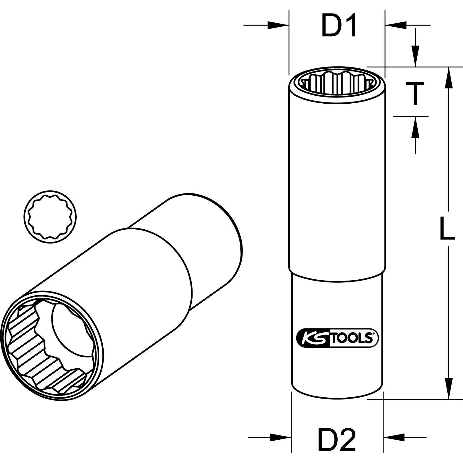 Thumbnail - KS Tools, Steckschlüssel + Stecknuss, 917.3856 (9 mm)