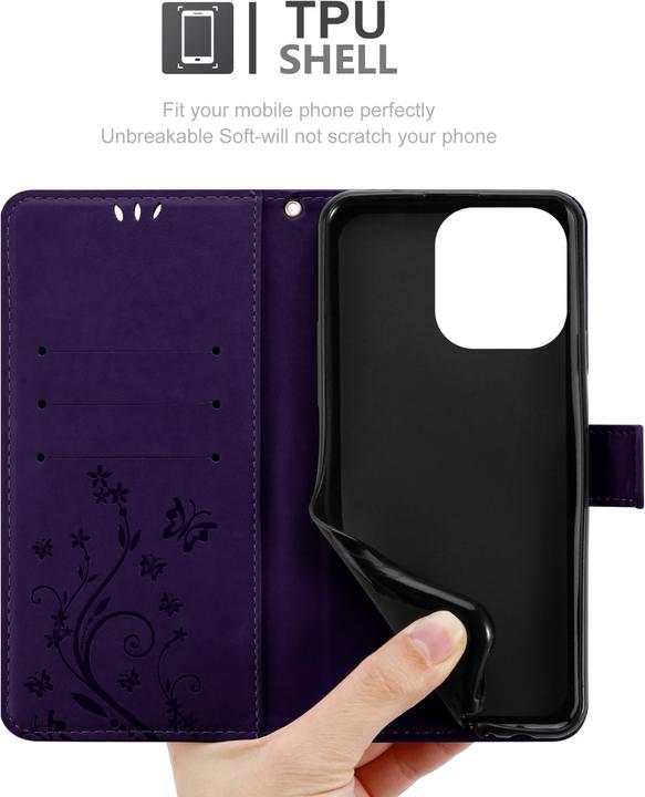 Produktbild Cadorabo Hülle für Apple iPhone 14 PRO MAX im Flower Book Style (Apple iPhone 14 Pro Max)