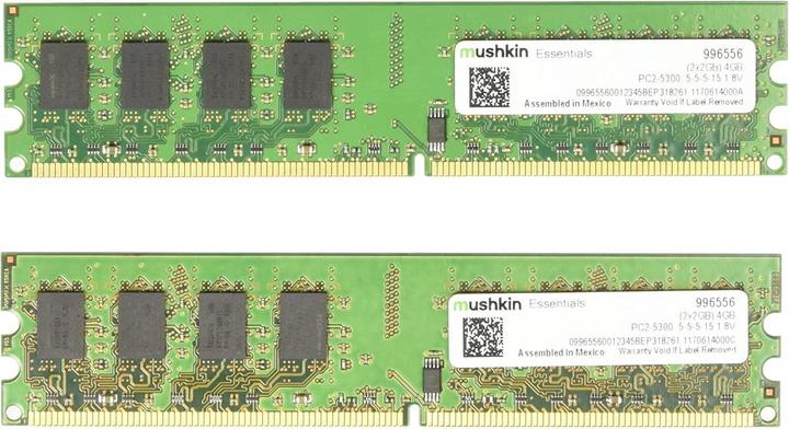 Produktbild Mushkin DDR2 - 4GB - 667 - CL - 5 Essent Dual Kit (2 x 2GB, 667 MHz, DDR2-RAM)