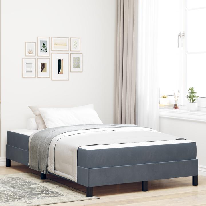 Image du produit vidaXL Boxspringbett Mit Matratze Samt Dunkelgrau (120 x 210 cm)