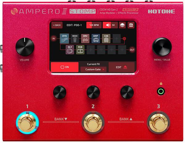 Produktbild Hotone Ampero II Stomp 10th Anniversary Limited Edition Amp Modeler / Effects Processor met 10-inch red vin (Gitarre)