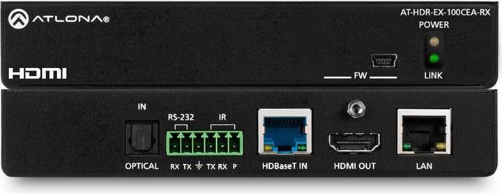 Produktbild Atlona 4K HDR Receiver w/IR, RS-232, Ethernet, and PoE.