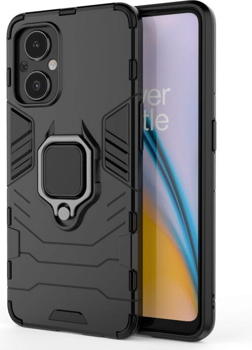 Actual product image Hurtel Ring Armor tough hybrid case cover + magnetic holder for OnePlus Nord N20 5G black (OnePlus North N20 5G)
