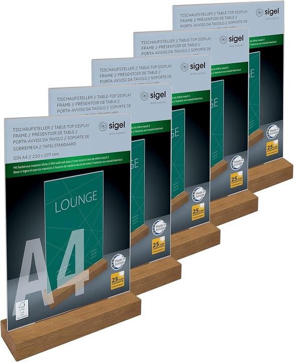 Image du produit Sigel Display da Tavolo A4 Base Quercia Alta Acrilico (A4)