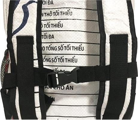 Produktbild Bekos Upcycling - Kinderrucksack aus recycelten Fischfuttersäcke roter Fisch Medium