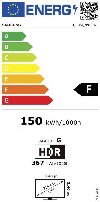 Energie-Label Samsung QE85QN95C (EU) (85", QN95C, NeoQLED, 4K, 2023, CH)