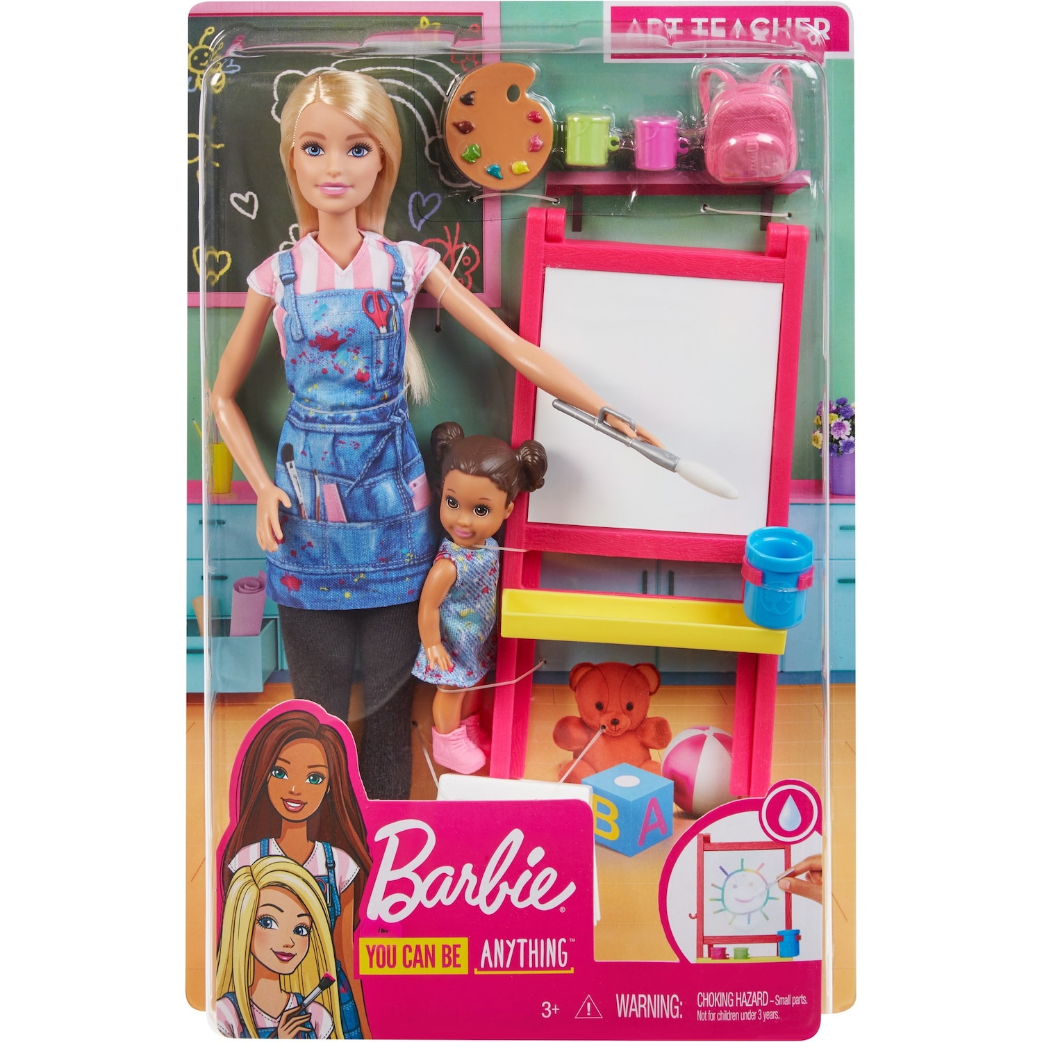 Barbie Kunstlehrerin Puppe (blond) und Spielset