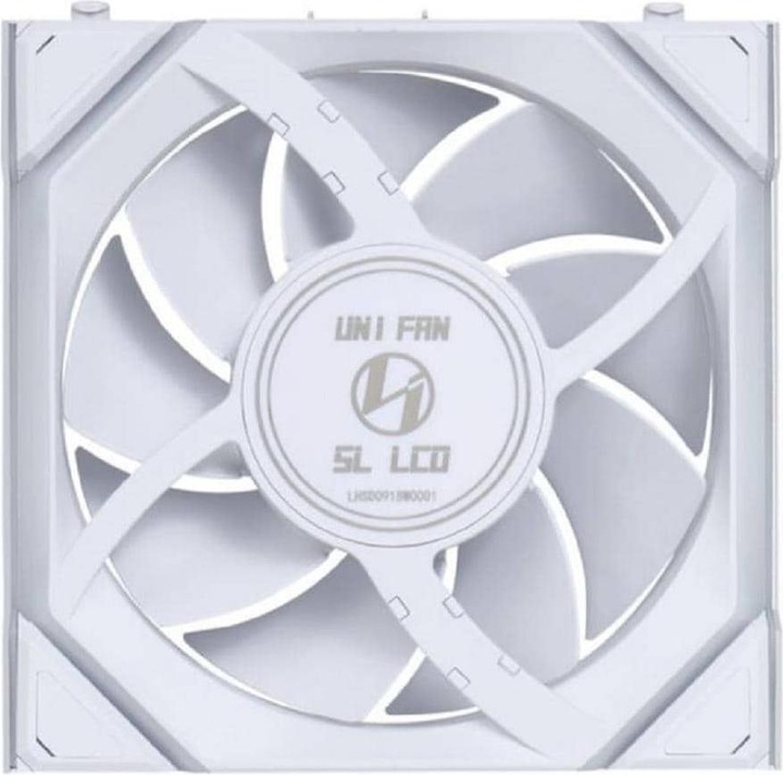 Actual product image Lian-Li UNI FAN SL Wireless LCD Lüfter, ARGB, PWM, 3er-Pack inkl. Controller - 120 mm, weiss (120 mm, 1 x)