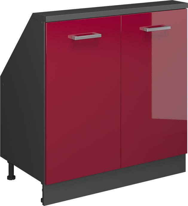 Charcoal, Red high gloss