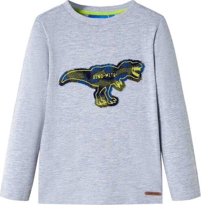 Produktbild vidaXL Kinder-Langarmshirt Grau Melange 104,Material: 95