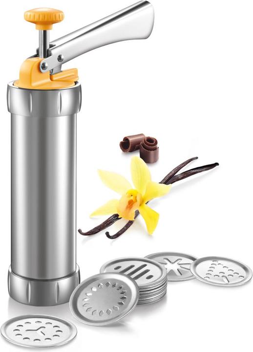 Actual product image Tescoma Delicia metal pastry press/proofing syringe